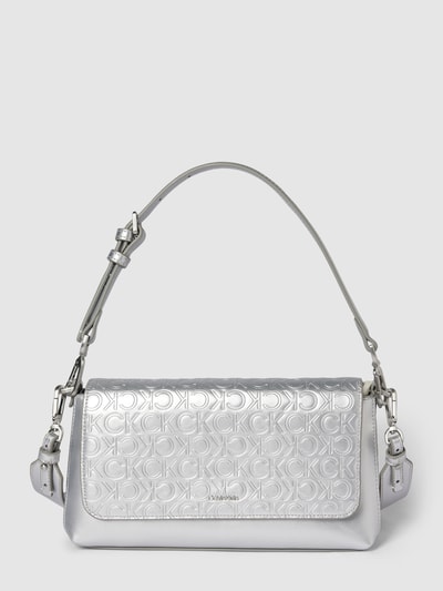 CK Calvin Klein Handtasche mit Label-Applikation Modell 'CK MUST' Silber 2