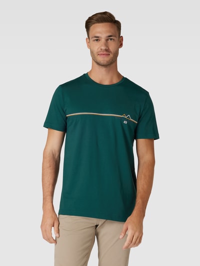 Christian Berg Men T-shirt met contraststrepen Flessengroen - 4