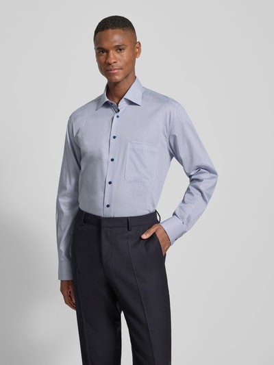 ETERNA Comfort Fit Businesshemd aus Baumwolle mit Kentkragen Bleu 4