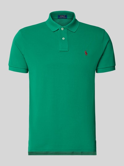 Produktfoto, Regular Fit Poloshirt aus reiner Baumwolle von Polo Ralph Lauren in Optik: Unifarben, Polokragen, Logo-Detail, Kurzarm, Materialverarbeitung: Piqué