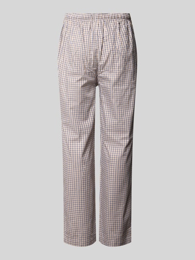 Produktfoto, Regular Fit Pyjama-Hose aus reiner Baumwolle von Polo Ralph Lauren, kariertes Muster in Blau, Braun und Weiß, glatte Textur, Herren Pyjama von Polo Ralph Lauren Underwear