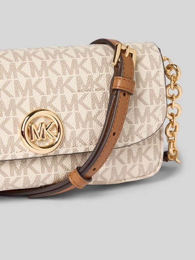 Productfoto, Falp Chain Bag met steekvak model 'NOLITA' van MICHAEL Michael Kors, beige monogramprint, goudkleurige details, textuur canvas
