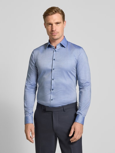 OLYMP No. Six Super slim fit zakelijk overhemd van katoenmix Marineblauw - 4
