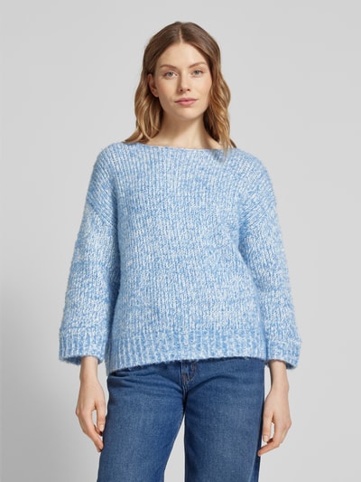 OPUS Strickpullover mit gerippten Abschlüssen Modell 'Polika' Bleu 4