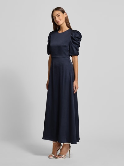 Neo Noir Maxikleid mit Puffärmeln Modell 'Benuti' Dunkelblau 1