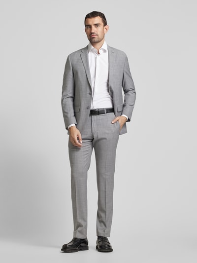 HECHTER PARIS Slim fit pantalon met persplooien Lichtgrijs - 1