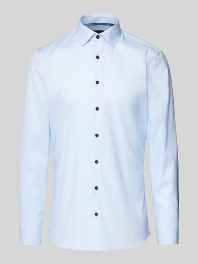 OLYMP No. Six Super Slim Fit Business-Hemd mit Strukturmuster Modell 'New York' Bleu 1