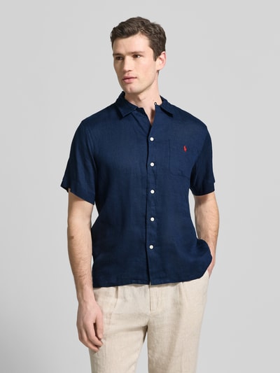 Polo Ralph Lauren Koszula casualowa o kroju regular fit z czystego lnu Granatowy 4