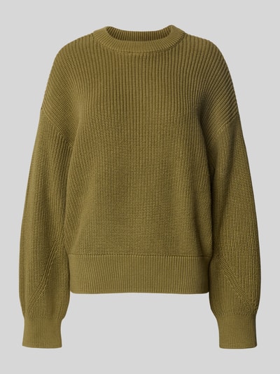 Jake*s Casual Sweter z dzianiny o kroju oversized z prążkowanymi wykończeniami Oliwkowy 2