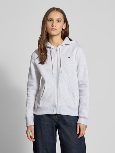 Tommy Jeans Regular Fit Sweatjacke aus Baumwoll-Mix Hellgrau 4