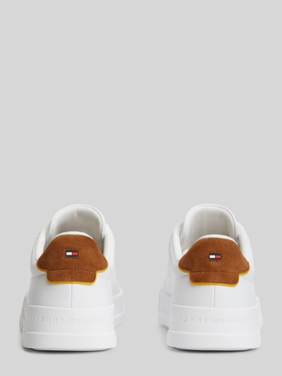 Tommy Hilfiger Sneakersy z mieszanki skóry z detalami z logo Biały 4