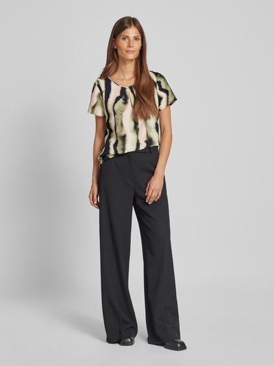 s.Oliver BLACK LABEL Blouse met korte mouwen van crêpe Groen - 1