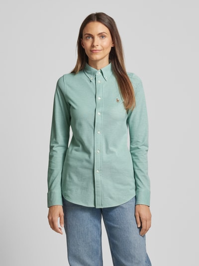 Polo Ralph Lauren Regular fit overhemdblouse met labelstitching Groen - 4