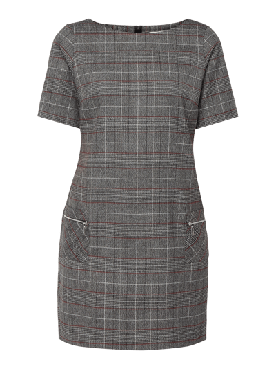 Apricot Kleid mit Glencheck  Mittelgrau 2