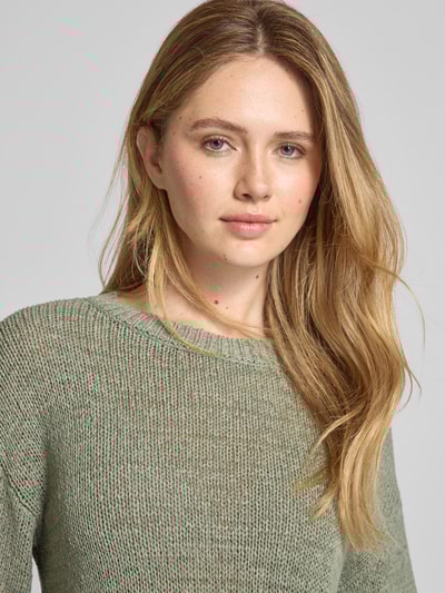 s.Oliver RED LABEL Relaxed fit gebreide pullover van katoenmix Kaki - 3