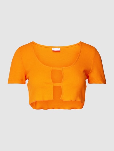 Noisy May Crop Top mit Strukturmuster Modell 'MADY' Orange 2