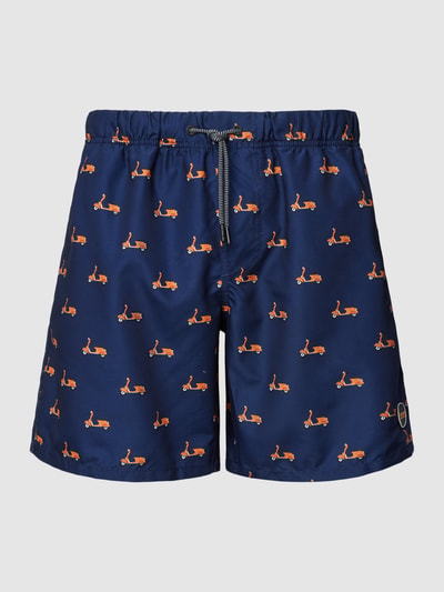 Shiwi Badehose mit Motiv-Print Modell 'Moped' Dunkelblau 1