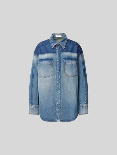 Victoria Beckham Oversized Jeanshemd mit Umlegekragen Bleu 2