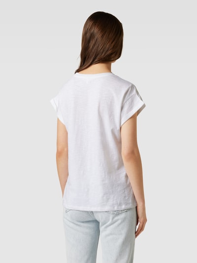 Jake*s Casual T-shirt met vaste mouwomslagen Wit - 5