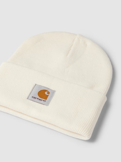 Carhartt Work In Progress Beanie mit Label-Patch Offwhite 2