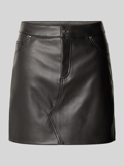 NOISY MAY® Minirok in leerlook, model 'KATE' Zwart - 2