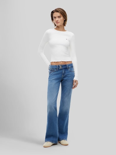 Tommy Jeans Slim Fit Langarmshirt aus Baumwoll-Mix Offwhite 1