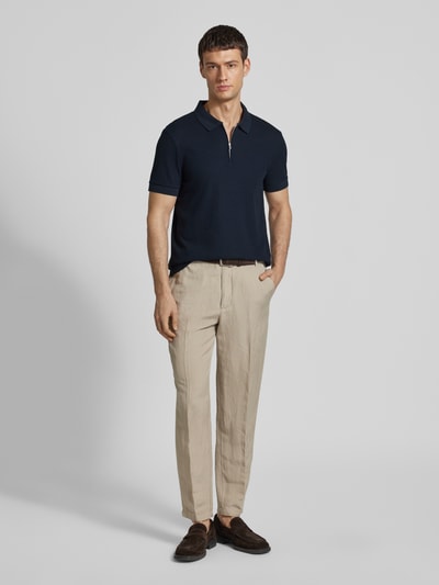 JOOP! Collection Regular Fit Poloshirt mit Strukturmuster Modell 'Brody' Marine 1