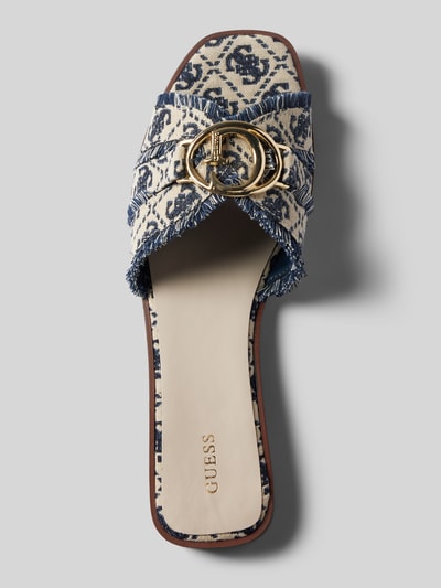 Guess Slippers met labeldetail, model 'SYMO' Marineblauw - 4