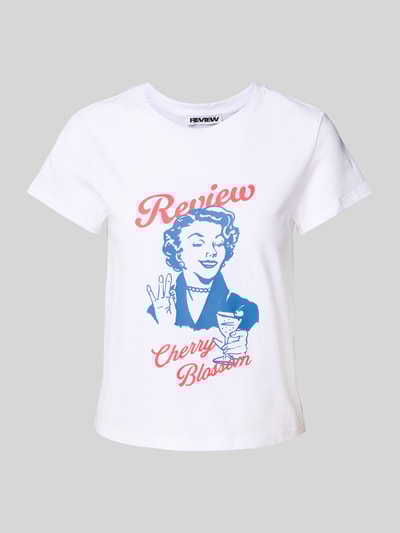 Review T-shirt z nadrukiem z logo Biały 2