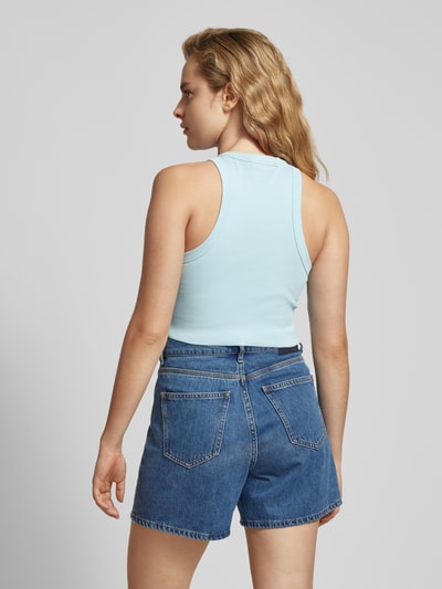 Hugo Blue Cropped Tanktop mit Label-Detail Schilf 5