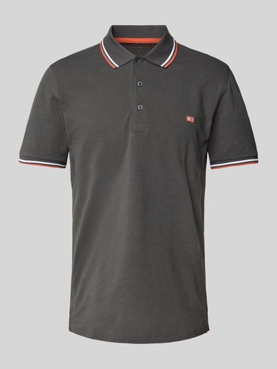 Christian Berg Men Poloshirt met labelstitching Antraciet - 2