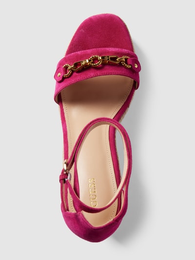 Guess Leren sandalen met sleehak Rood - 4