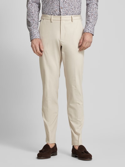 BOSS Slim fit chino met steekzakken, model 'Kaito' Offwhite - 4