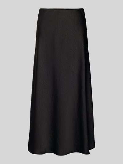 Neo Noir Midirok van satijn met elastische band, model 'Bovary' Zwart - 2