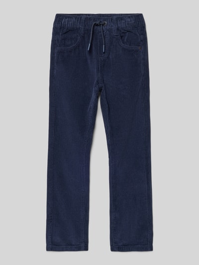 s.Oliver RED LABEL Spodnie sztruksowe o kroju regular fit z czystej bawełny model ‘JOGGSTYLE PELLE’ Granatowy 1