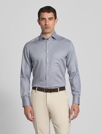 OLYMP Super slim fit zakelijk overhemd met kentkraag Grafiet - 4