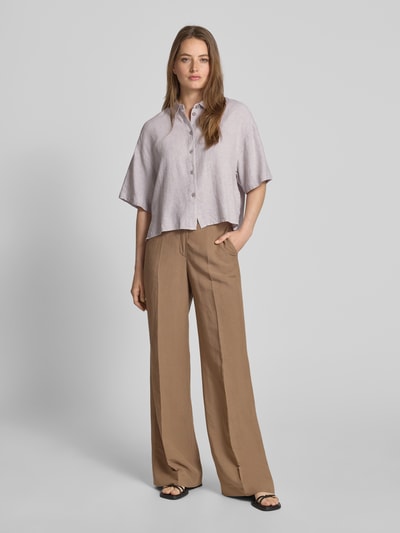 Vero Moda Bluzka koszulowa o kroju regular fit z mieszanki lnu i wiskozy model ‘LINN’ Écru 1