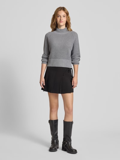 Noisy May Gebreide pullover met opstaande kraag, model 'DARA' Middengrijs - 1
