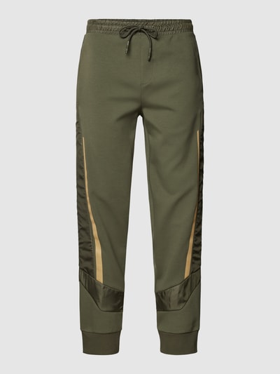 BOSS Green Spodnie dresowe z wpuszczanymi kieszeniami model ‘Hadikon’ Oliwkowy 2