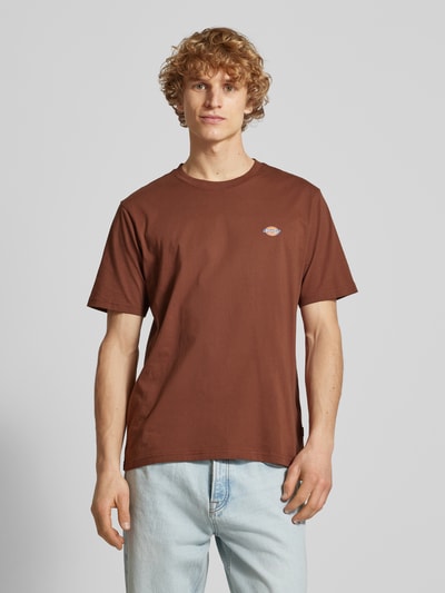 Dickies T-Shirt mit Label-Print Modell 'MAPLETON' Dunkelbraun 4