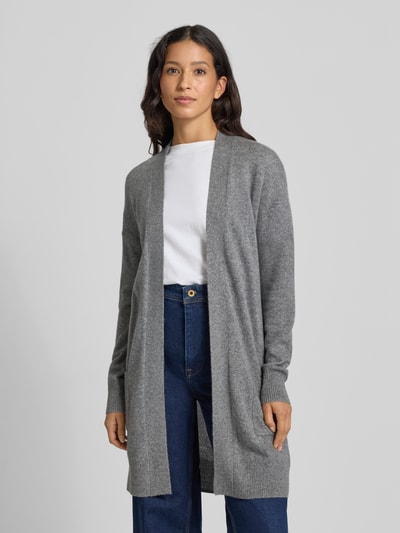 Christian Berg Woman Gebreide lange jas van kasjmier met opgestikte zakken Grafiet gemêleerd - 4