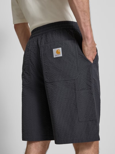 Carhartt Work In Progress Korte broek met structuurmotief, model 'Toland' Zwart - 3