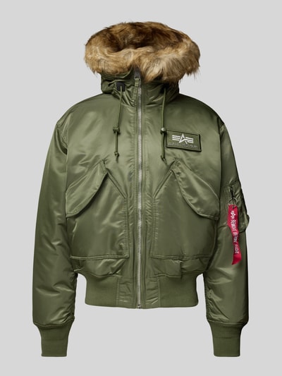 Alpha Industries Bomberjacke mit Label-Detail Oliv 1