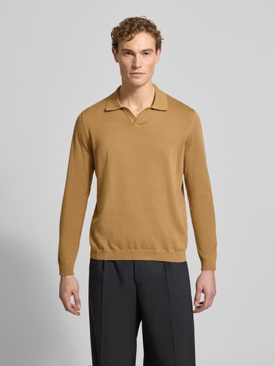 Christian Berg Men Gebreide pullover met polokraag Cognac - 4