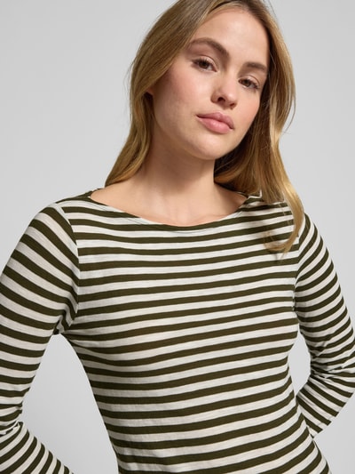 Marc O'Polo Slim Fit Langarmshirt aus reiner Baumwolle Khaki 3