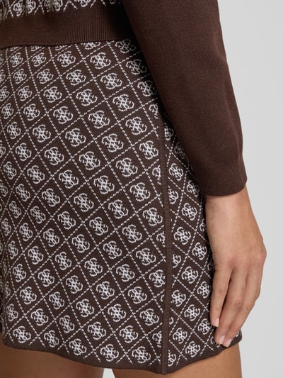 Guess Minirock mit elastischem Bund Modell 'AUBREY' Schoko 3