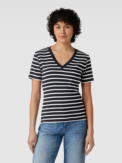 Tommy Hilfiger T-Shirt mit V-Ausschnitt Marine 4