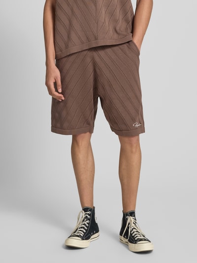 Pegador Gebreide korte broek met elastische band Donkerbruin - 4