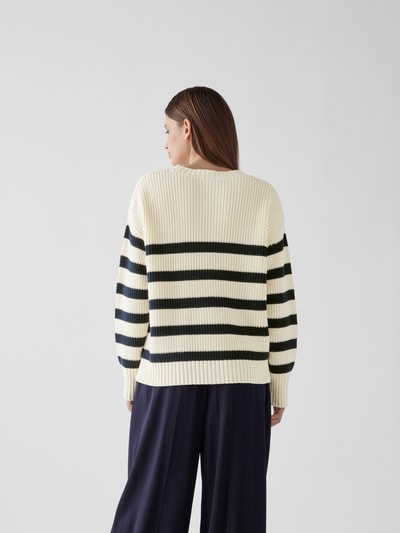 Denimist Pullover mit Streifenmuster Ecru 5