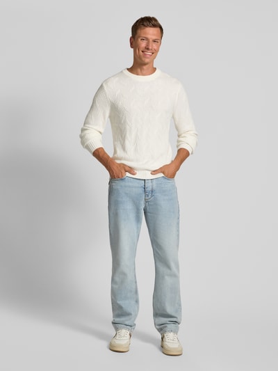 Christian Berg Men Gebreide pullover met kasjmier Offwhite - 1